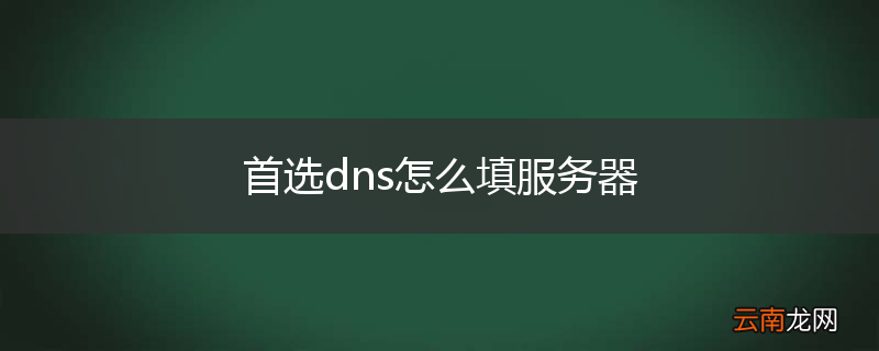 首选dns怎么填服务器