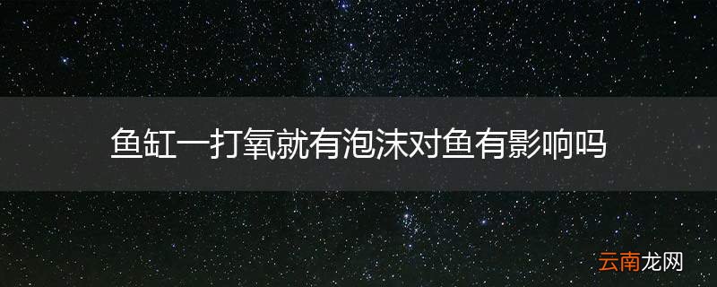 鱼缸一打氧就有泡沫对鱼有影响吗