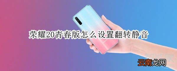 荣耀20青春版怎么设置翻转静音