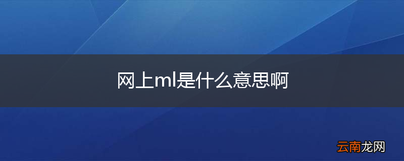 网上ml是什么意思啊