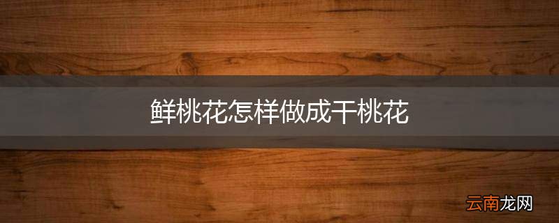 鲜桃花怎样做成干桃花