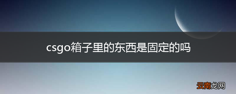 csgo箱子里的东西是固定的吗