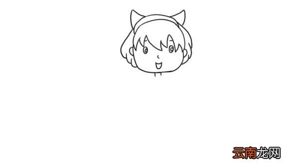 拿信封的小女孩简笔画
