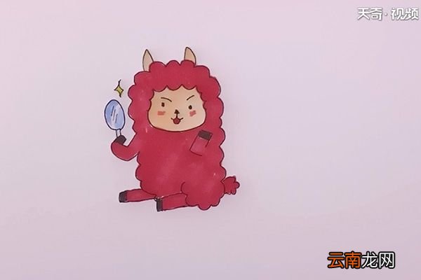 臭美的小羊简笔画