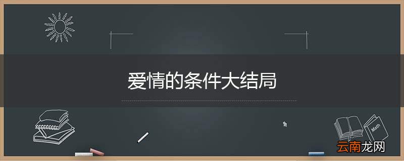 爱情的条件大结局