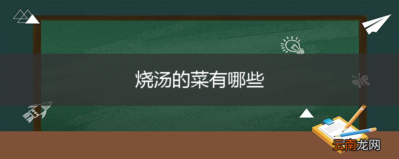 烧汤的菜有哪些