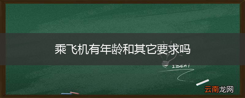 乘飞机有年龄和其它要求吗