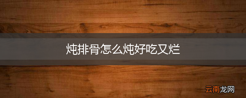炖排骨怎么炖好吃又烂