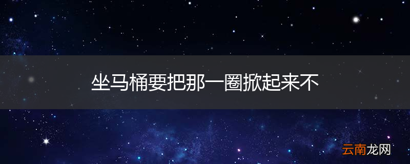 坐马桶要把那一圈掀起来不