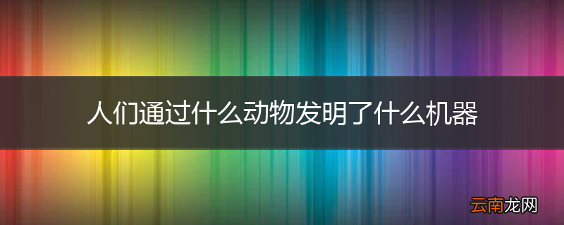 人们通过什么动物发明了什么机器