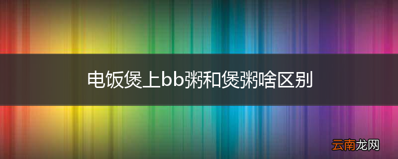 电饭煲上bb粥和煲粥啥区别