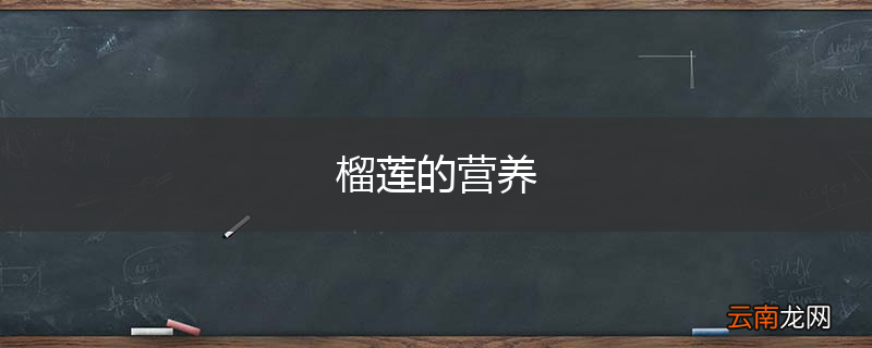 榴莲的营养