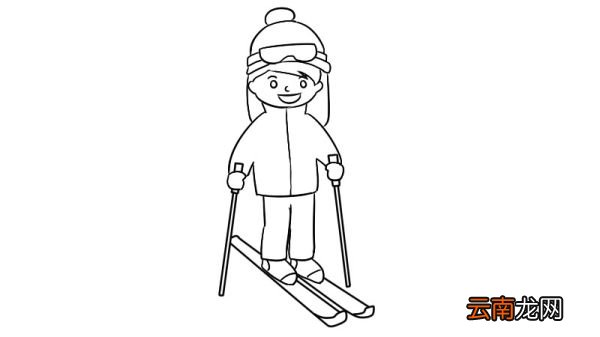 滑雪简笔画怎么画滑雪简笔画画法