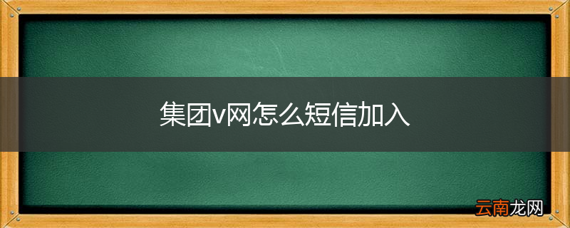 集团v网怎么短信加入
