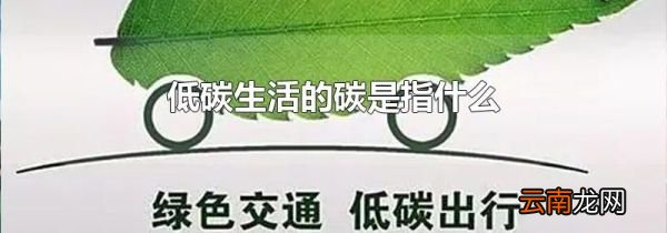 低碳生活的碳是指什么