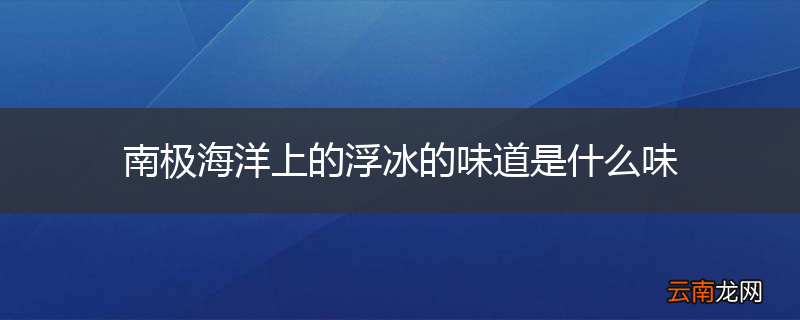 南极海洋上的浮冰的味道是什么味