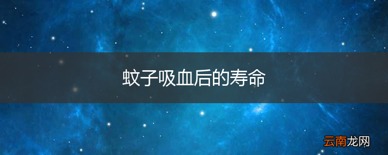 蚊子吸血后的寿命