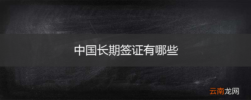 中国长期签证有哪些