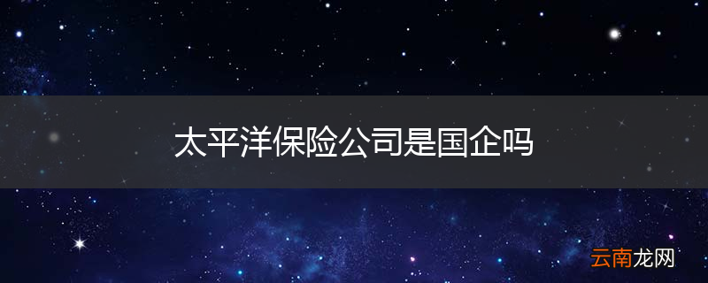 太平洋保险公司是国企吗