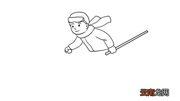 滑雪人物简笔画画法滑雪人物简笔画步骤