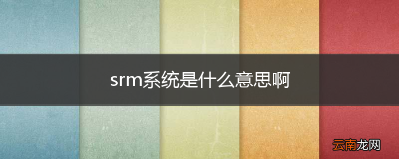 srm系统是什么意思啊