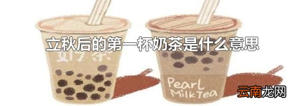 立秋后的第一杯奶茶是什么意思