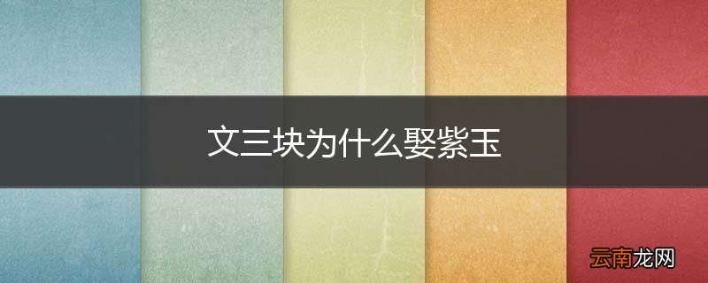 文三块为什么娶紫玉