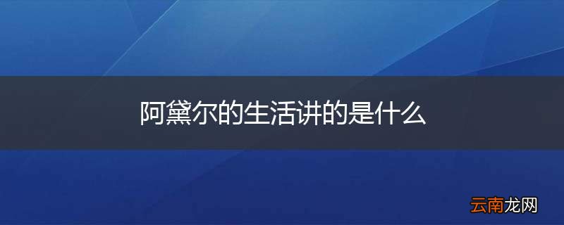 阿黛尔的生活讲的是什么
