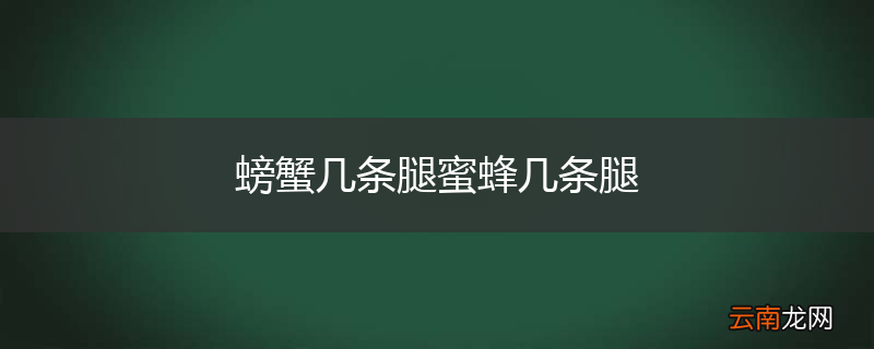 螃蟹几条腿蜜蜂几条腿