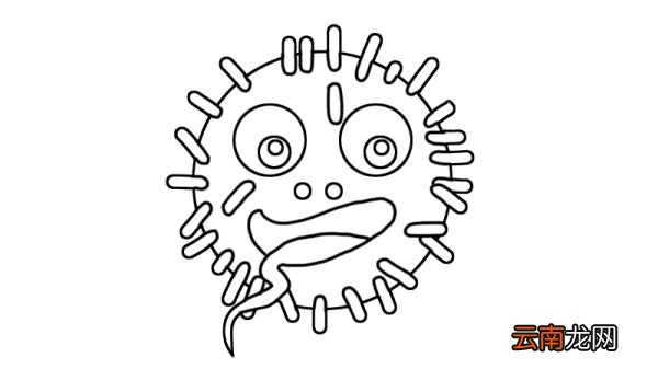 冠状病毒简笔画画法冠状病毒简笔画步骤