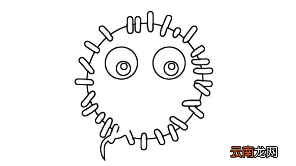 冠状病毒简笔画画法冠状病毒简笔画步骤