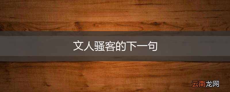文人骚客的下一句