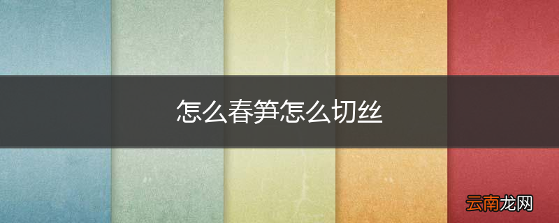 怎么春笋怎么切丝