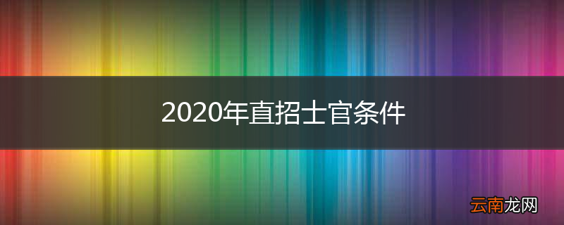 2020年直招士官条件