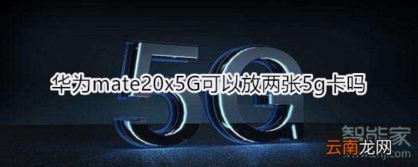 华为mate20x5G可以放两张5g卡吗