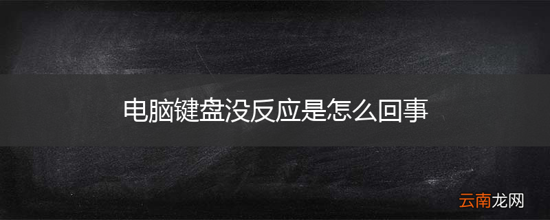 电脑键盘没反应是怎么回事