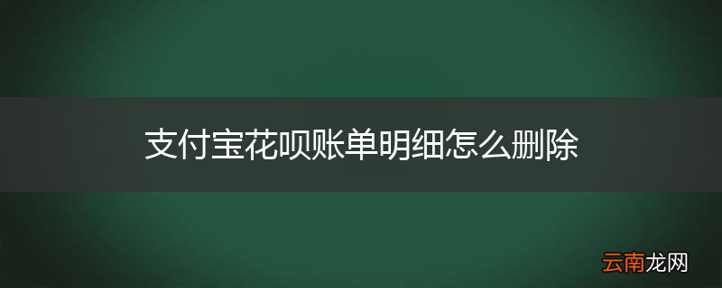 支付宝花呗账单明细怎么删除