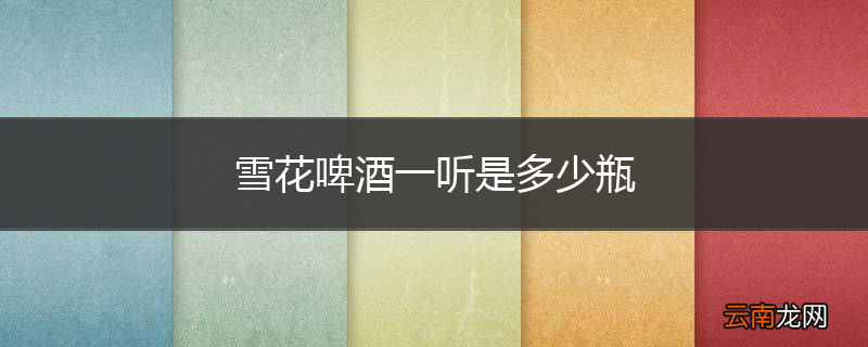 雪花啤酒一听是多少瓶