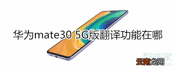 华为mate30 5G版翻译功能在哪
