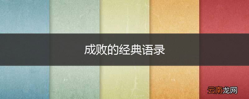 成败的经典语录
