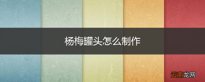 杨梅罐头怎么制作