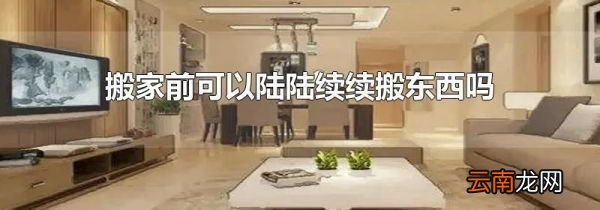 搬家前可以陆陆续续搬东西吗