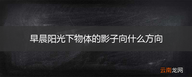 早晨阳光下物体的影子向什么方向