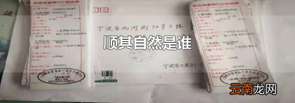 顺其自然是谁