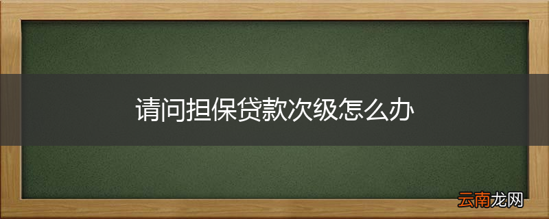 请问担保贷款次级怎么办