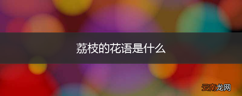 荔枝的花语是什么