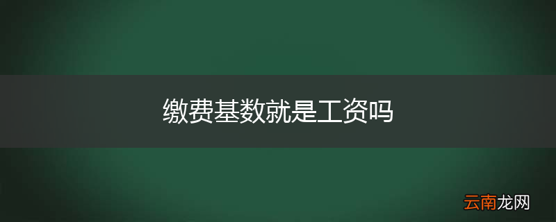 缴费基数就是工资吗