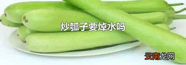 炒瓠子要焯水吗
