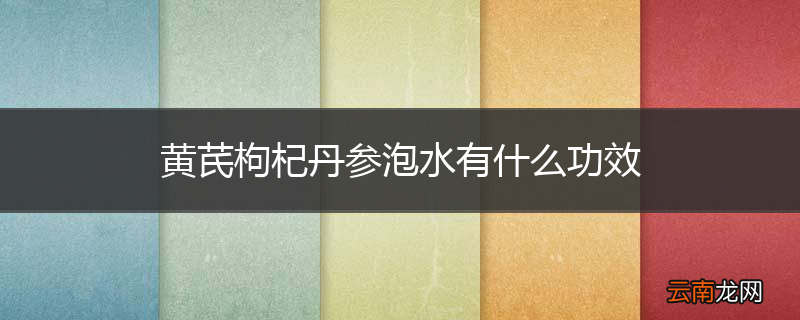 黄芪枸杞丹参泡水有什么功效