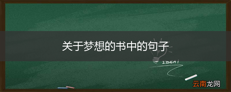 关于梦想的书中的句子